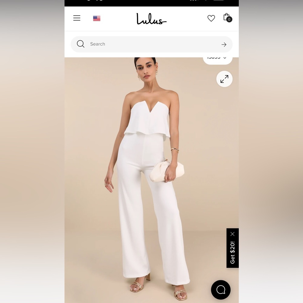 Lulu's Power of Love White Strapless Jumpsuit